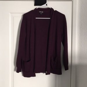Merino Wool Cardigan - deep purple